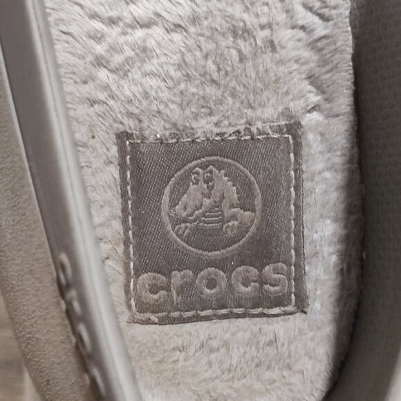 Crocs Ballet Flats Sz 8 Grey Rubber Minimalist Round Toe Comfort Ballerina Shoe - Picture 9 of 14